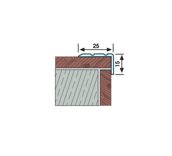 MB2515S MERDİVEN BURUN PROFİLİ SARI 25x15mm