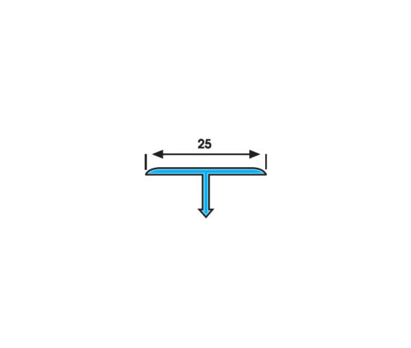 SB25G DERZ KAPATMA GENİŞ T PROFİLİ GÜMÜŞ 25mm