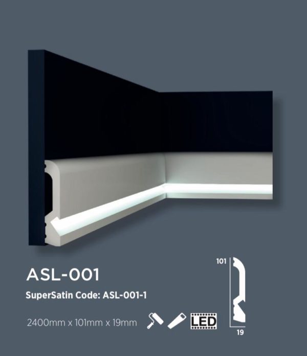 ASL-001 DECOR SÜPÜRGELİK (LED YUVALI) 101x19 MM 2.4 MT