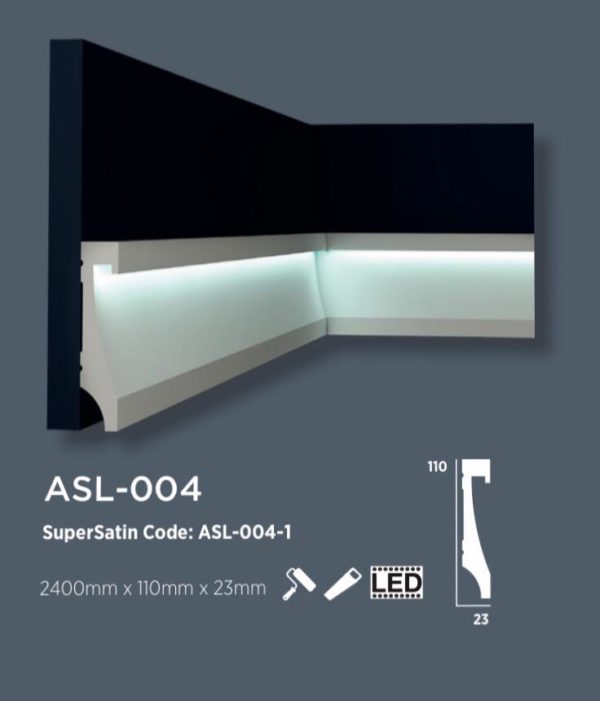 ASL-004 DECOR SÜPÜRGELİK (LED YUVALI) 110x22 MM 2.4 MT